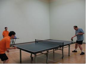 Dr. Philip Yu, Vice President of the Society, played table tennis with colleague of Statistics and Census Service of Macao